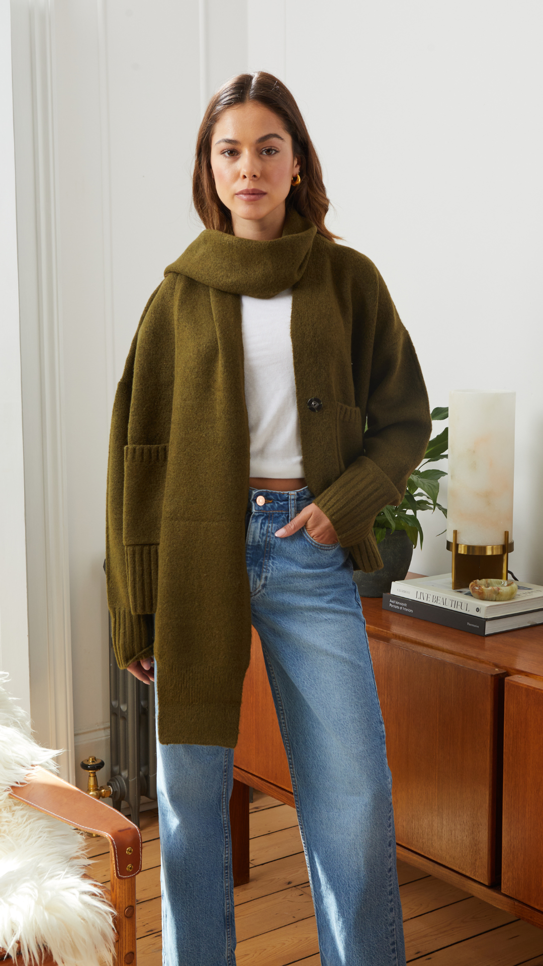 Harper Cardigan - Army