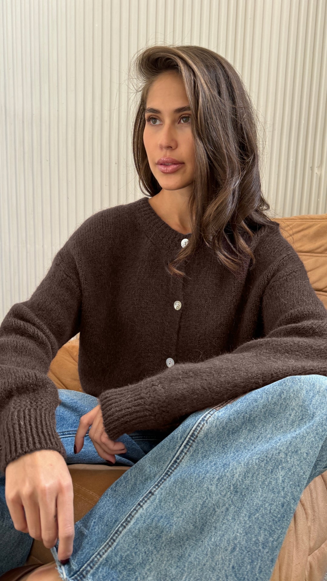 Reyna Cardigan - Dark Espresso