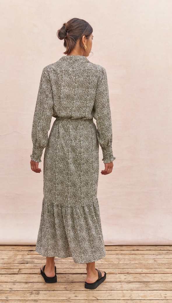 Alina Shirt Dress - Khaki Print