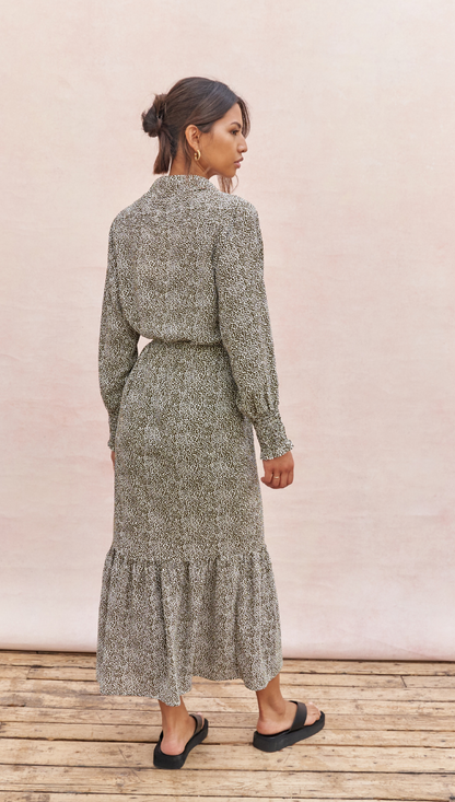 Alina Shirt Dress - Khaki Print