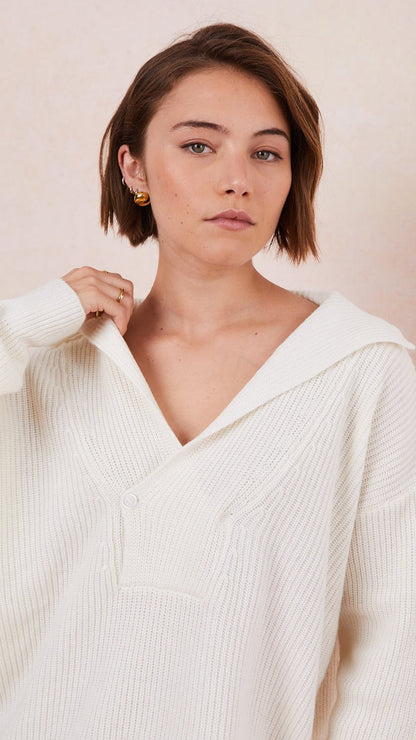 Quinn Cashmere Blend Sweater - Winter White