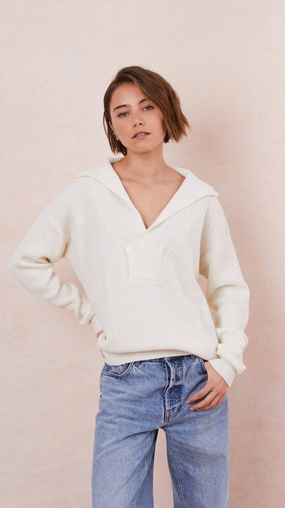 Quinn Cashmere Blend Sweater - Winter White