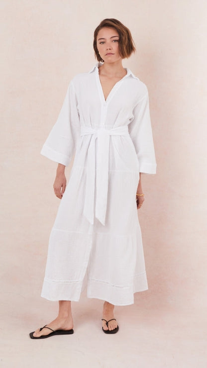 Marika Shirt Dress - White