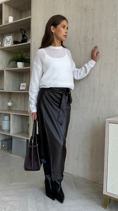 Livia Wrap Skirt - Espresso