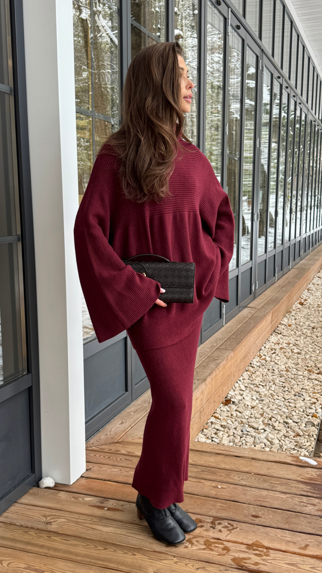 Alma Pencil Skirt - Dark Cherry