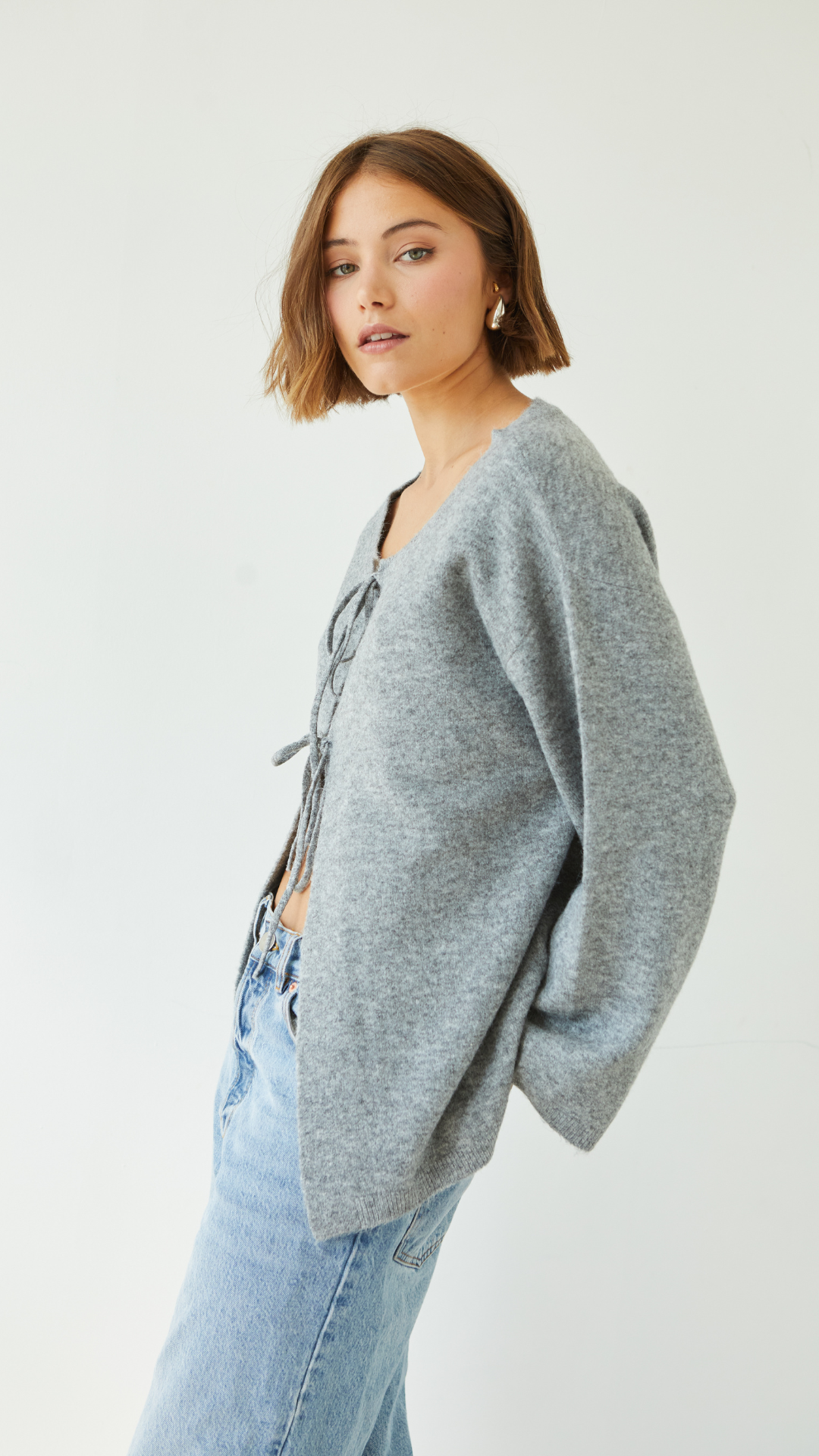 Erin Reversible Sweater - Grey