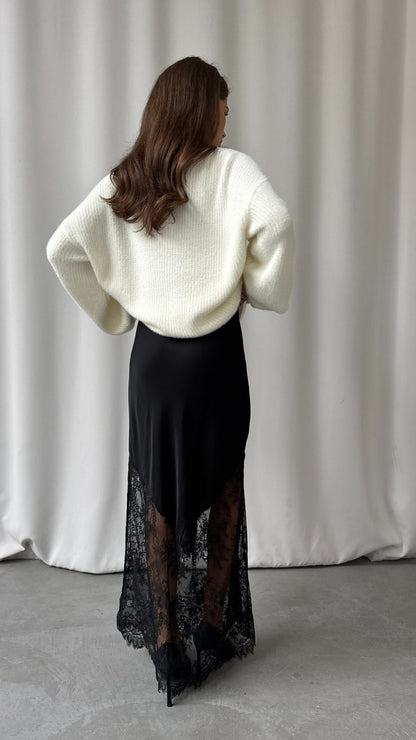 Solene Lace Skirt - Black
