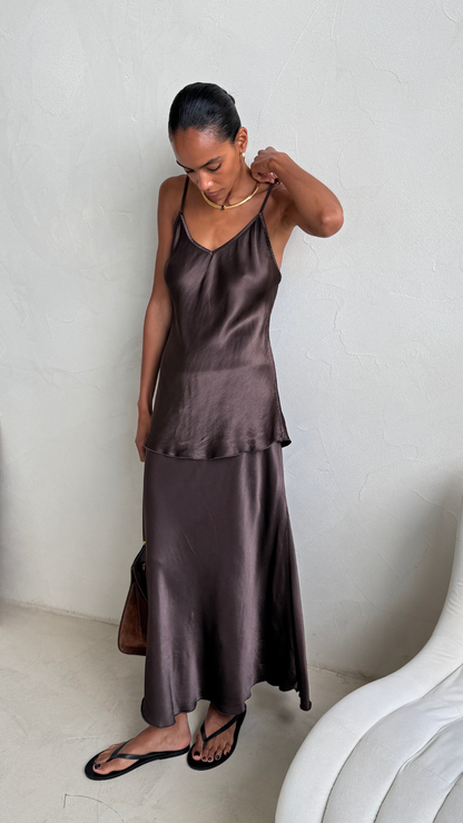 Sasha Satin Set - Dark Espresso