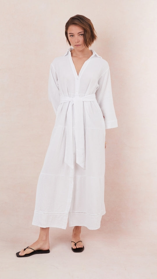Marika Shirt Dress - White