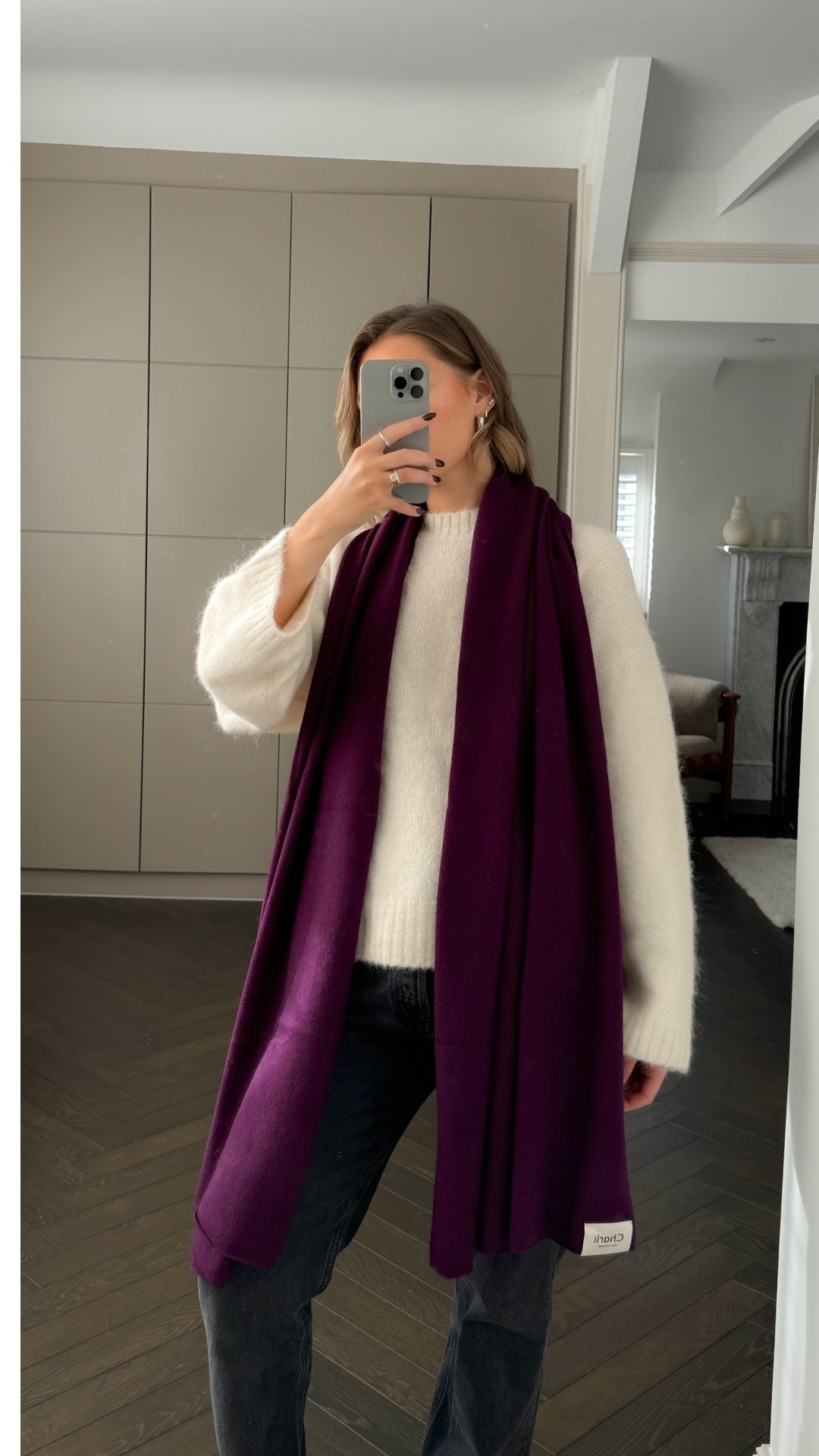 Cashmere Travel Wrap - Dark Cherry