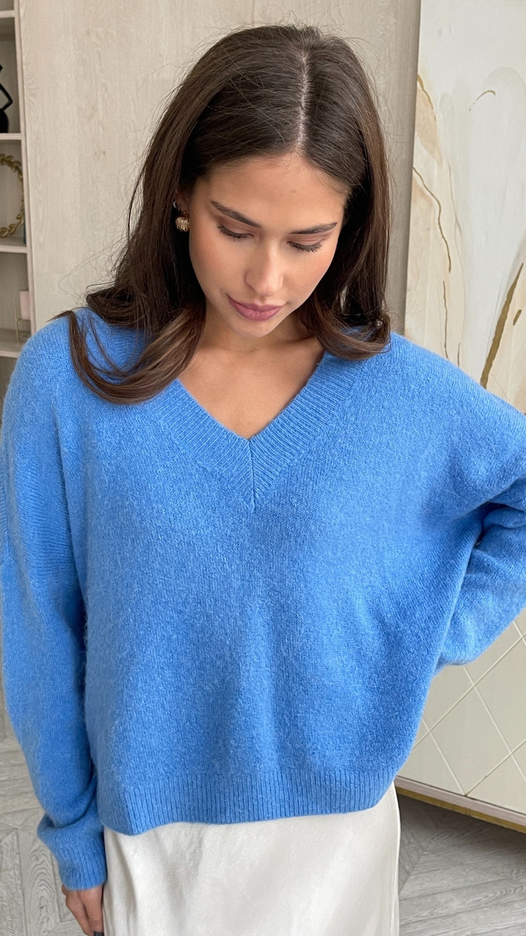 April Alpaca Sweater - Sky