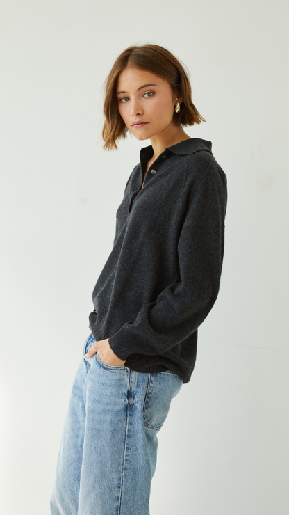 Caprice Cashmere Sweater - Dark Grey