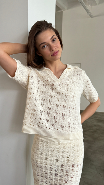 Lyla Crochet Set - Ecru