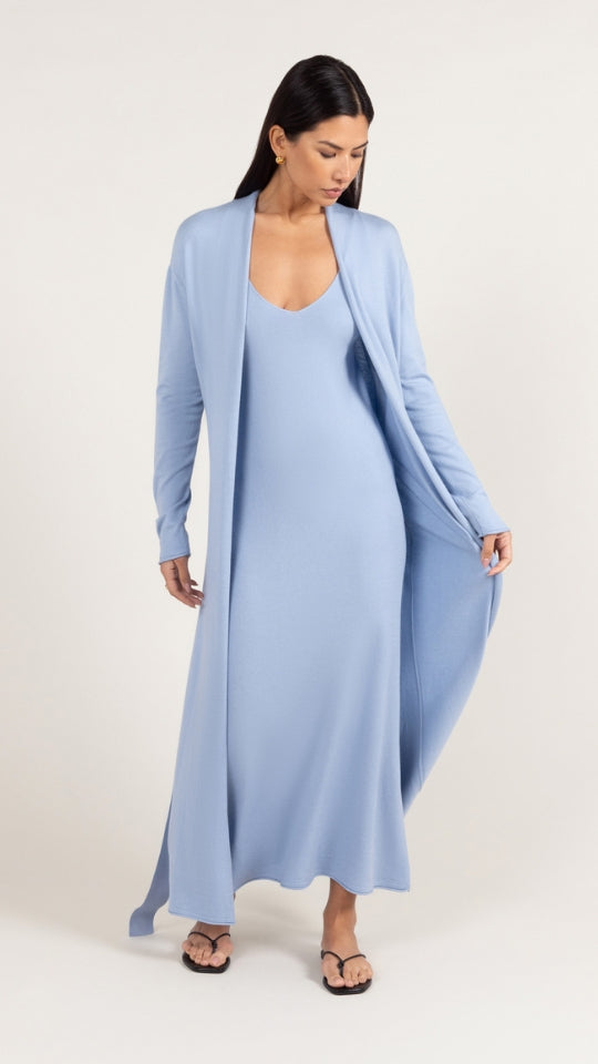 Sofia Long Line Cardigan - Sky Blue