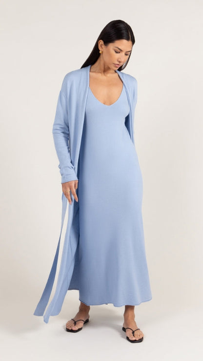 Sofia Long Line Cardigan - Sky Blue