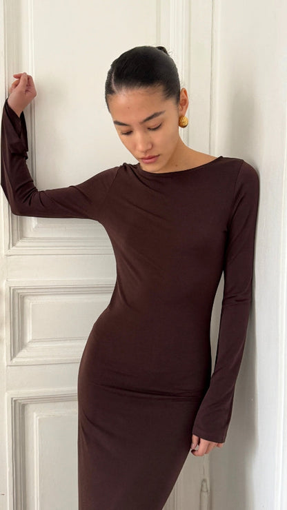 Allie Jersey Dress - Chocolate