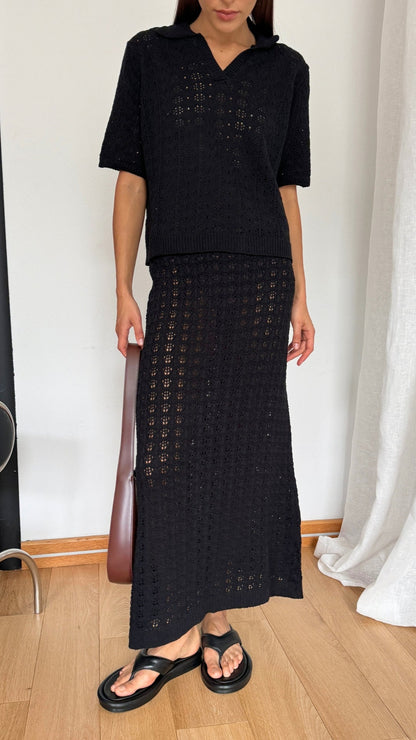 Lyla Crochet Set - Black