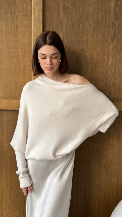 Natalie Asymmetric Sweater - Ivory