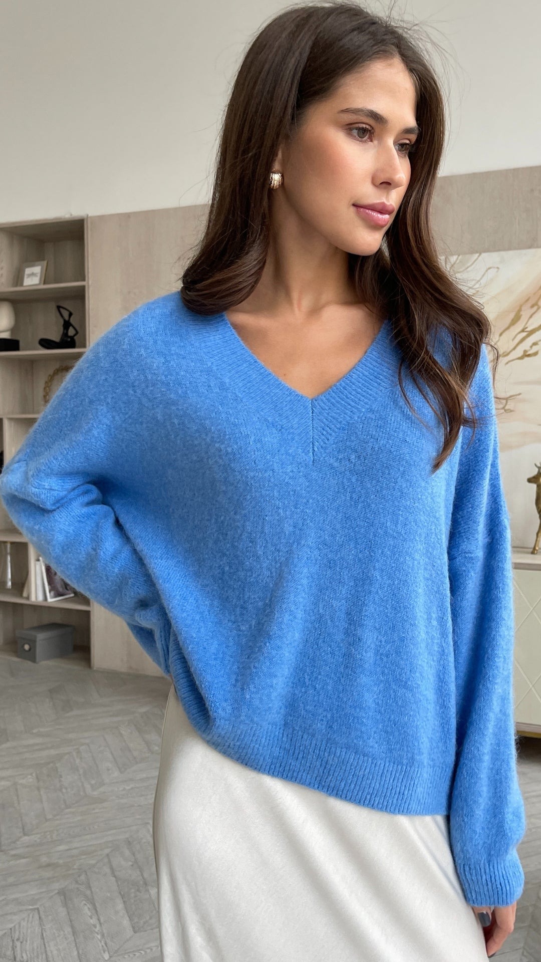 April Alpaca Sweater - Sky