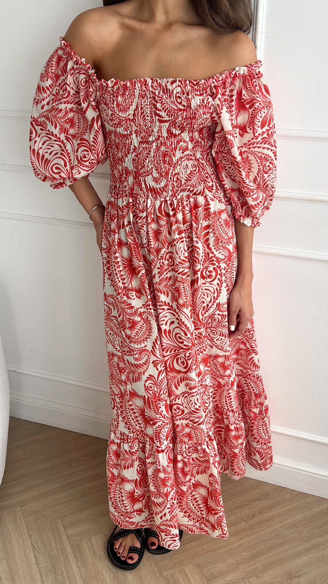 Carina Print Dress - Red Print