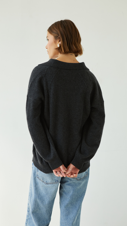 Caprice Cashmere Sweater - Dark Grey