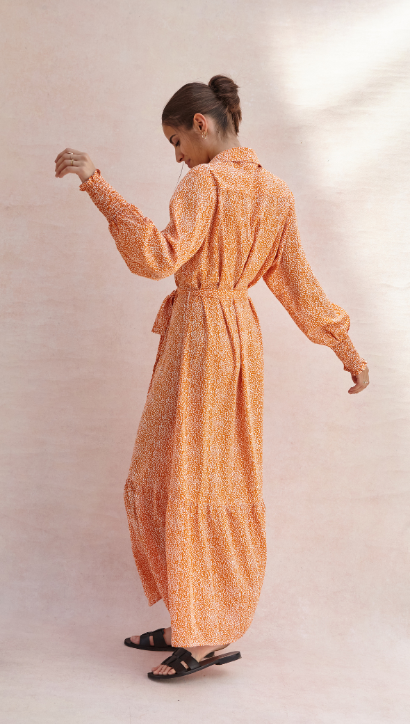 Alina Shirt Dress - Auburn Print