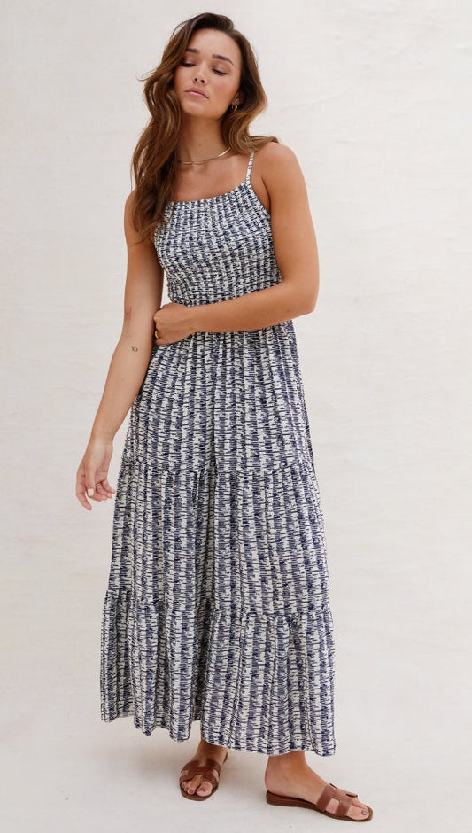 Zoya Dress - Navy Print