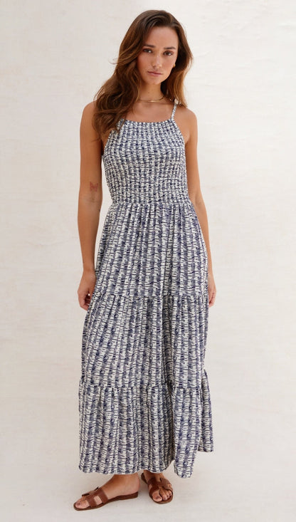 Zoya Dress - Navy Print