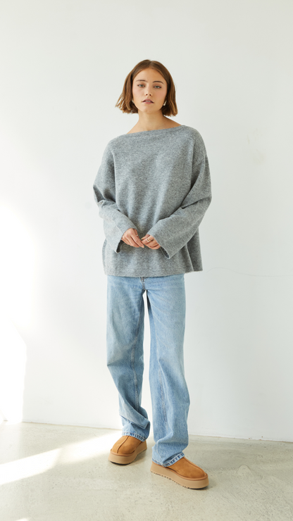 Erin Reversible Sweater - Grey