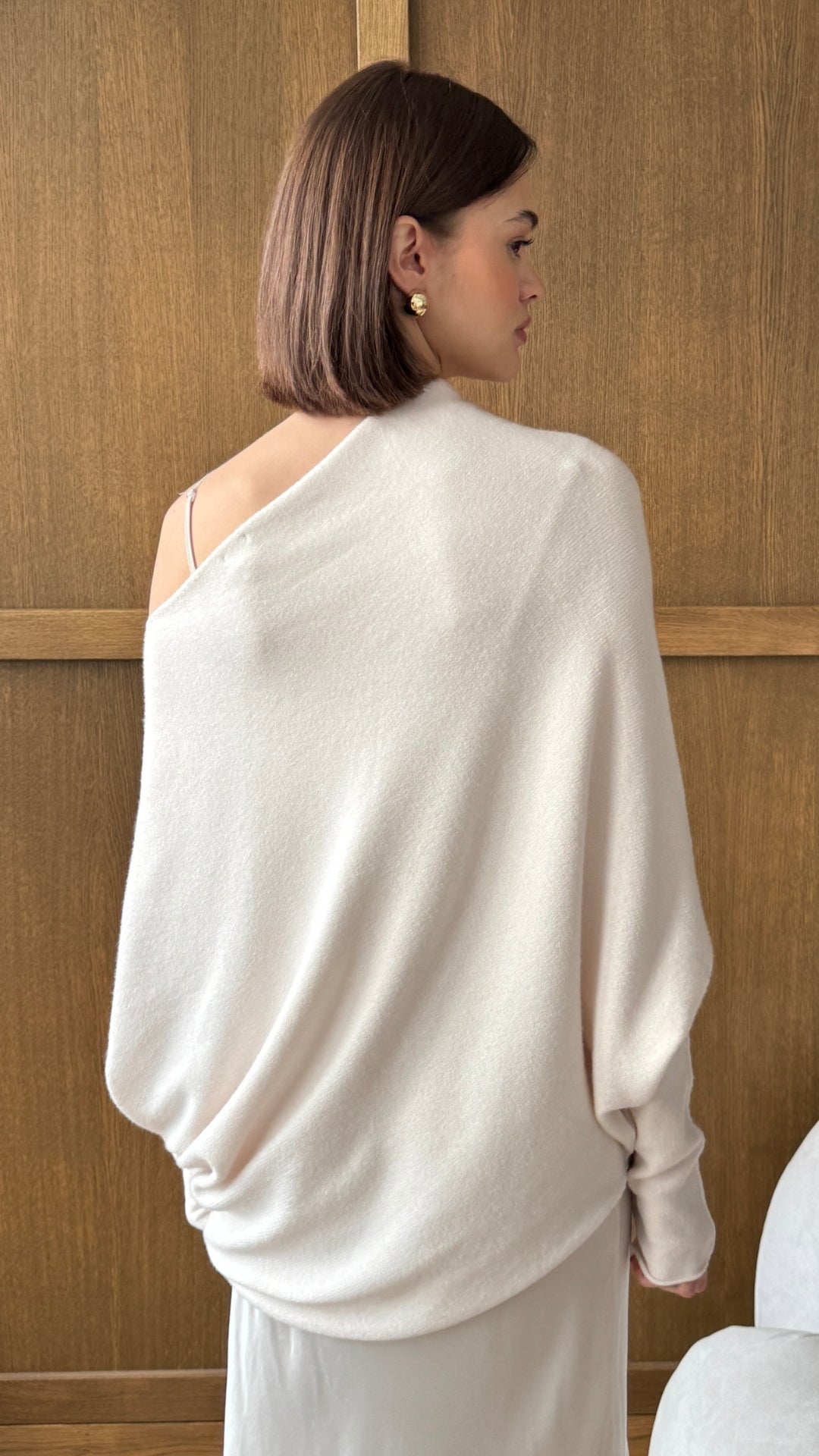 Natalie Asymmetric Sweater - Ivory