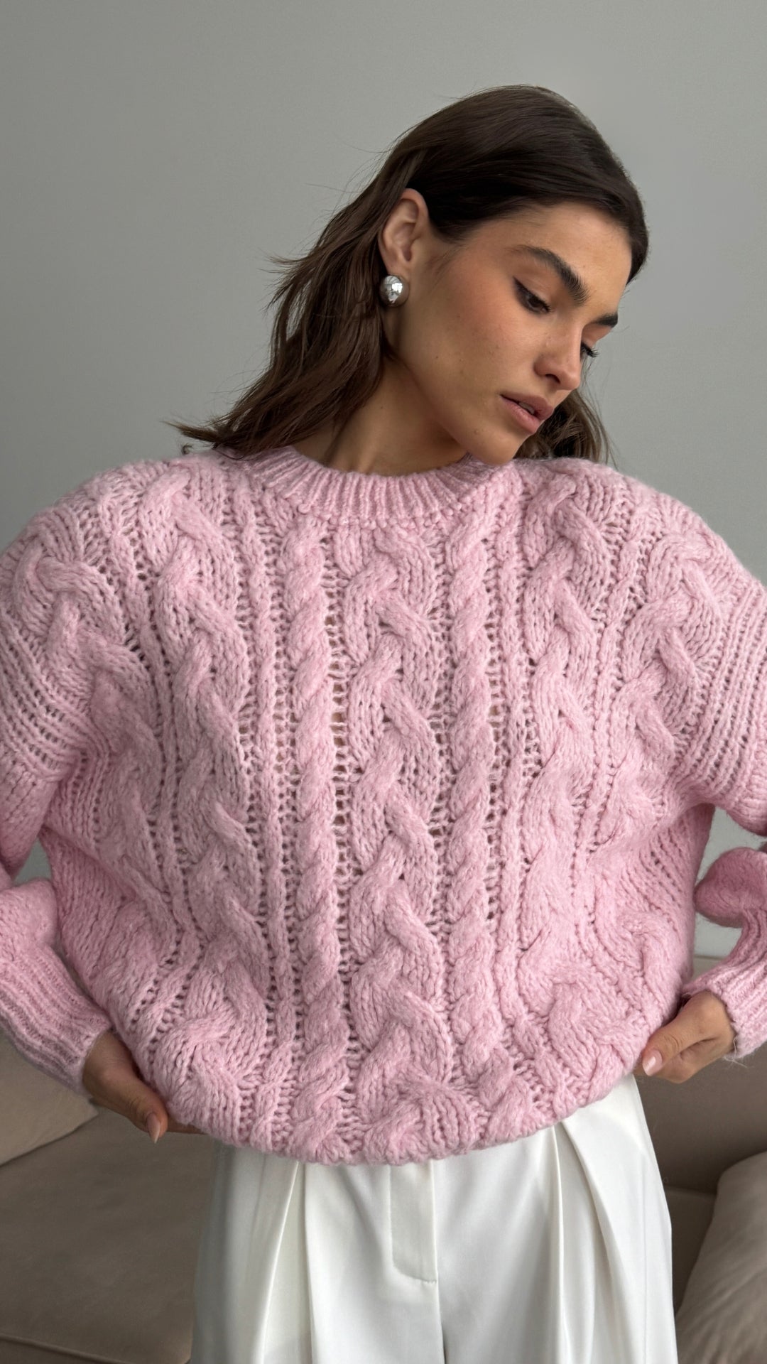 Mara Sweater - Powder Pink