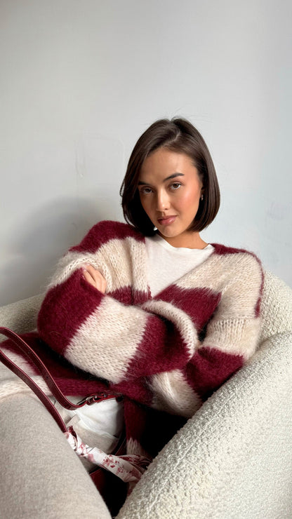 Kay Cardigan - Ruby Beige Stripes