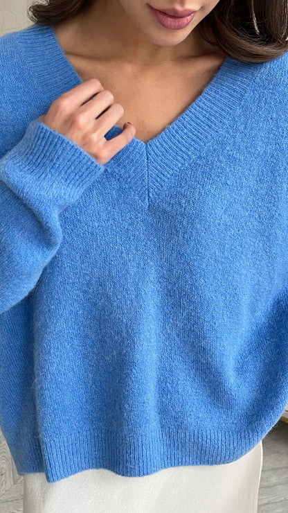 April Alpaca Sweater - Sky