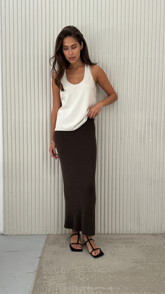 Alma Pencil Skirt - Dark Espresso