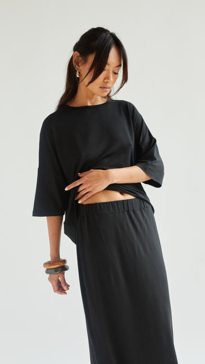 Aria Jersey Skirt - Black