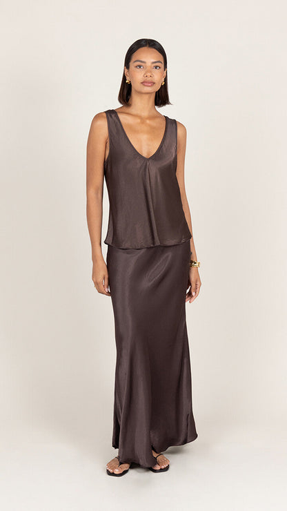 Maeve Satin Set - Dark Espresso