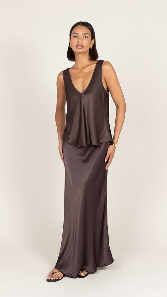 Maeve Satin Set - Dark Espresso