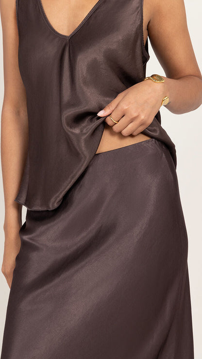 Maeve Satin Set - Dark Espresso