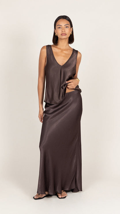 Maeve Satin Set - Dark Espresso