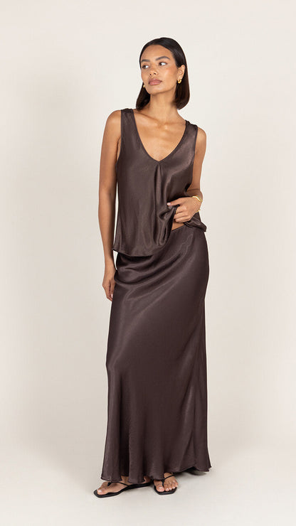 Maeve Satin Set - Dark Espresso