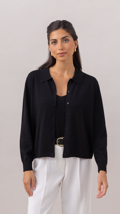 Kora Knitted Twin Set - Black