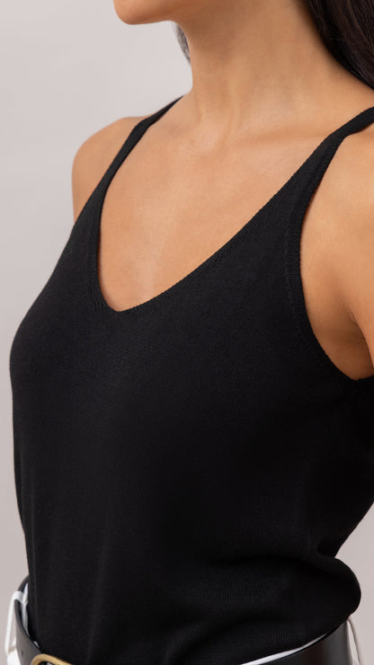 Kora Knitted Twin Set - Black