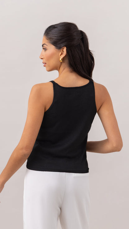 Kora Knitted Twin Set - Black