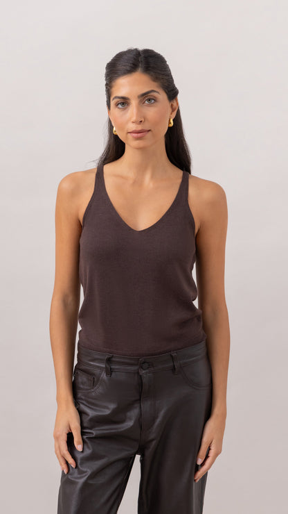 Kora Knitted Twin Set - Espresso