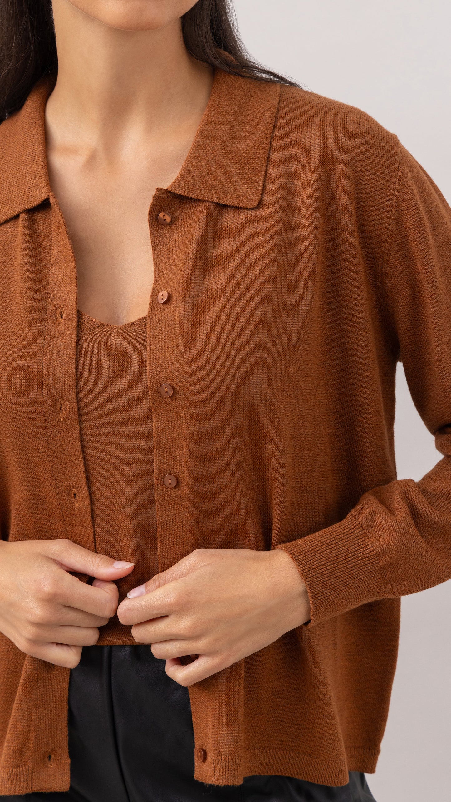 Kora Knitted Twin Set - Terracotta