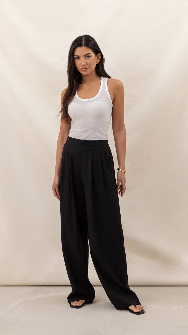 Alexis Linen Trousers - Black