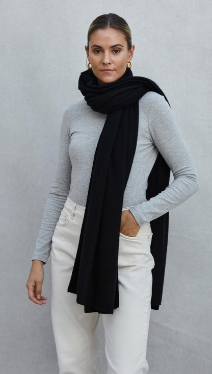 Cashmere Travel Wrap - Black