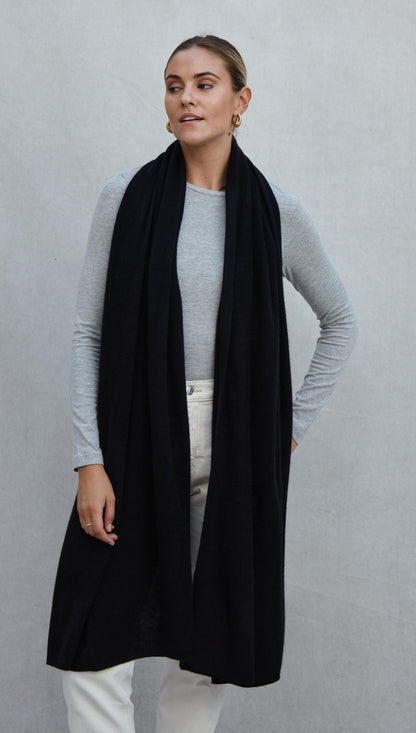 Cashmere Travel Wrap - Black