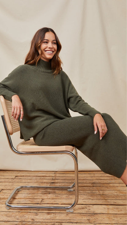 Alma Pencil Skirt - Khaki