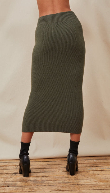 Alma Pencil Skirt - Khaki